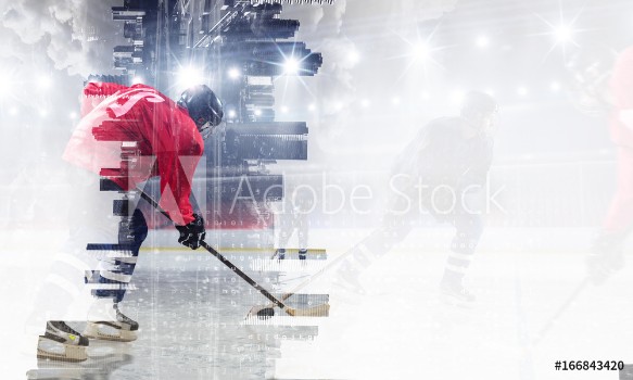 Picture of Hockey players on ice Mixed media